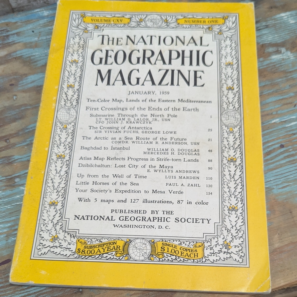 Vintage National Geographic Magazine January 1959